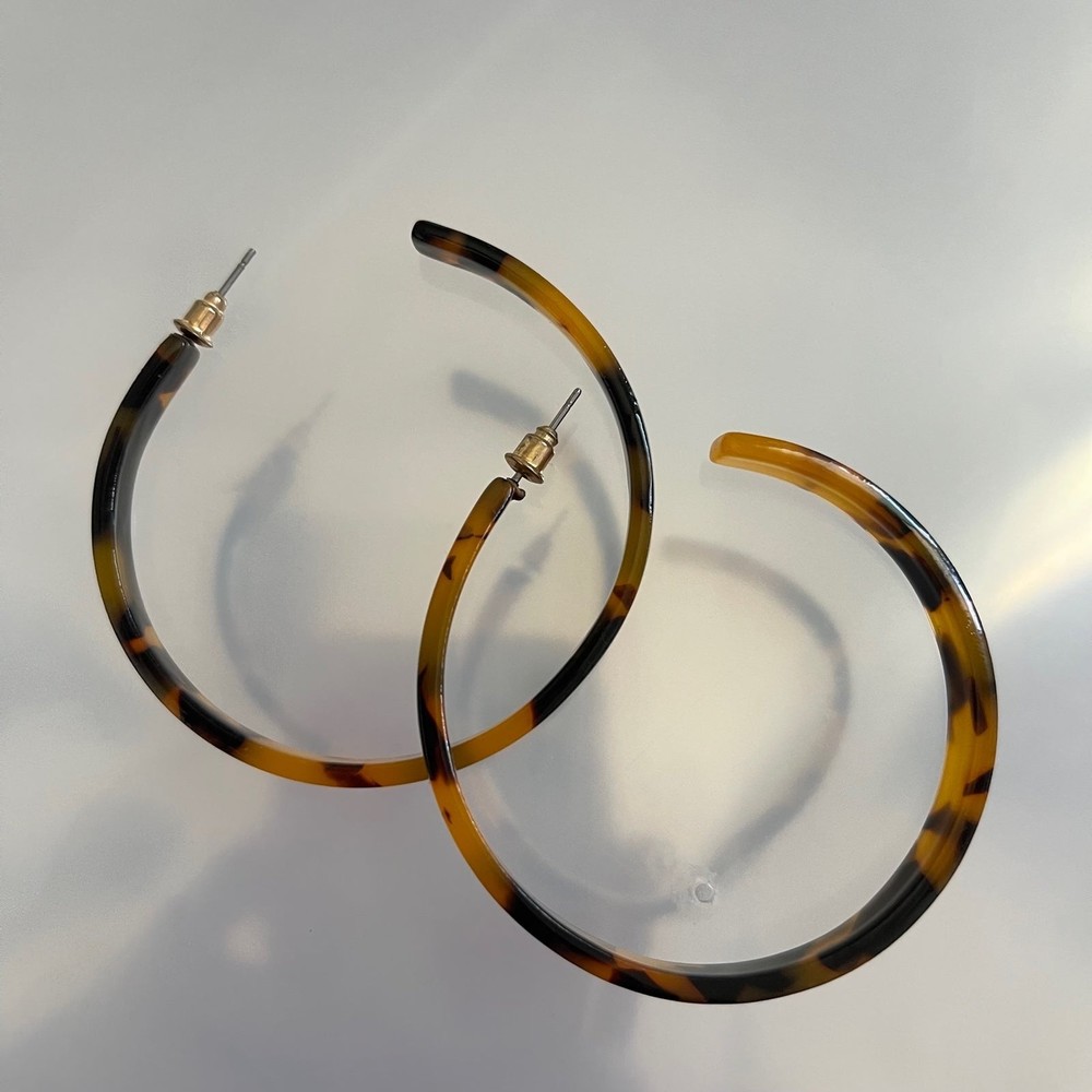 Vintage hoops brown earrings #1